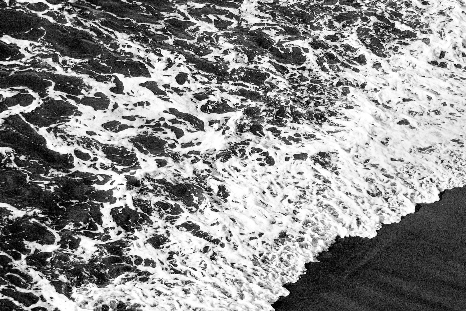 2021 "Deep Black Sandy Shore" Contemporary Black and White Seascape Giclee Print - 2