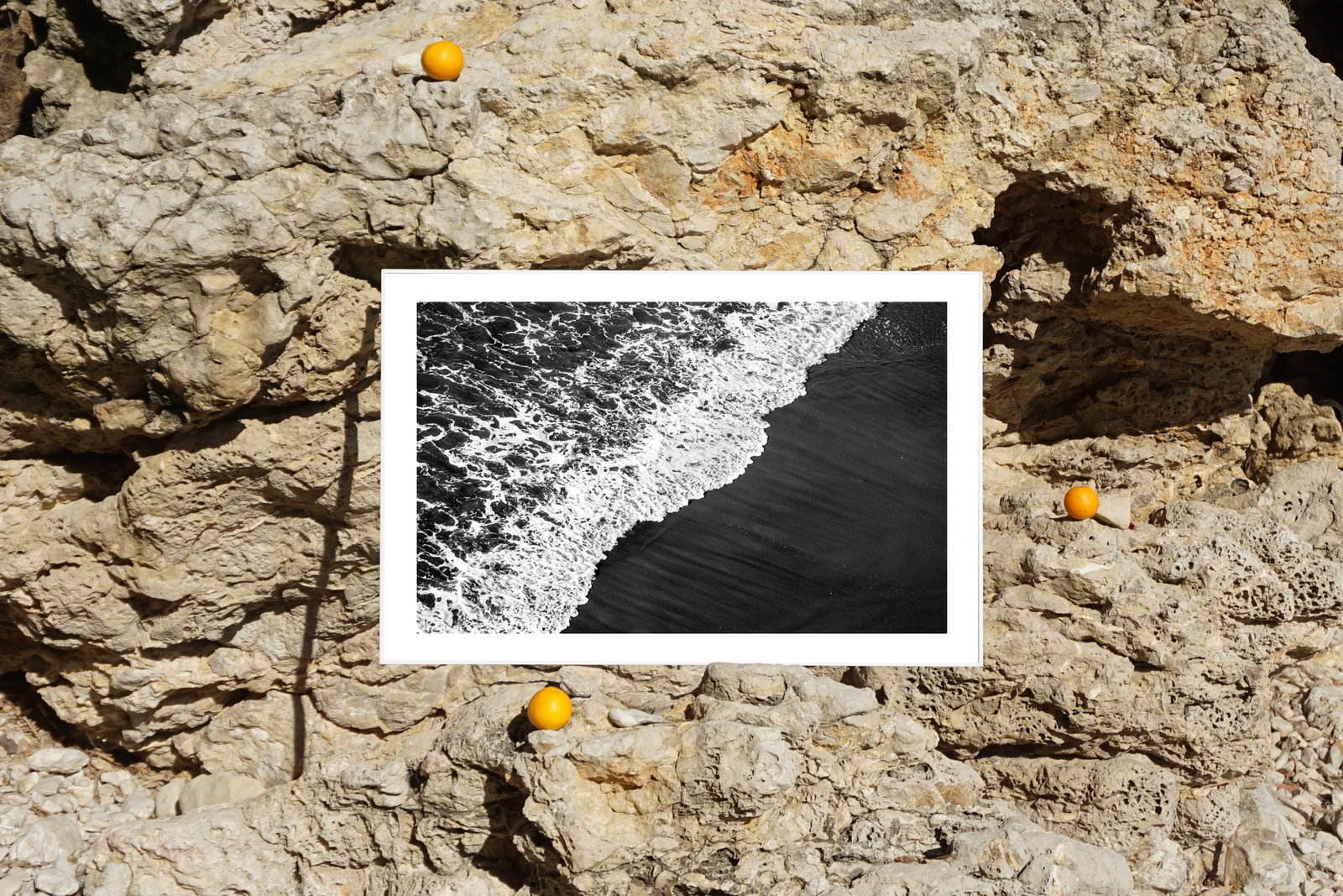 2021 "Deep Black Sandy Shore" Contemporary Black and White Seascape Giclee Print - 5