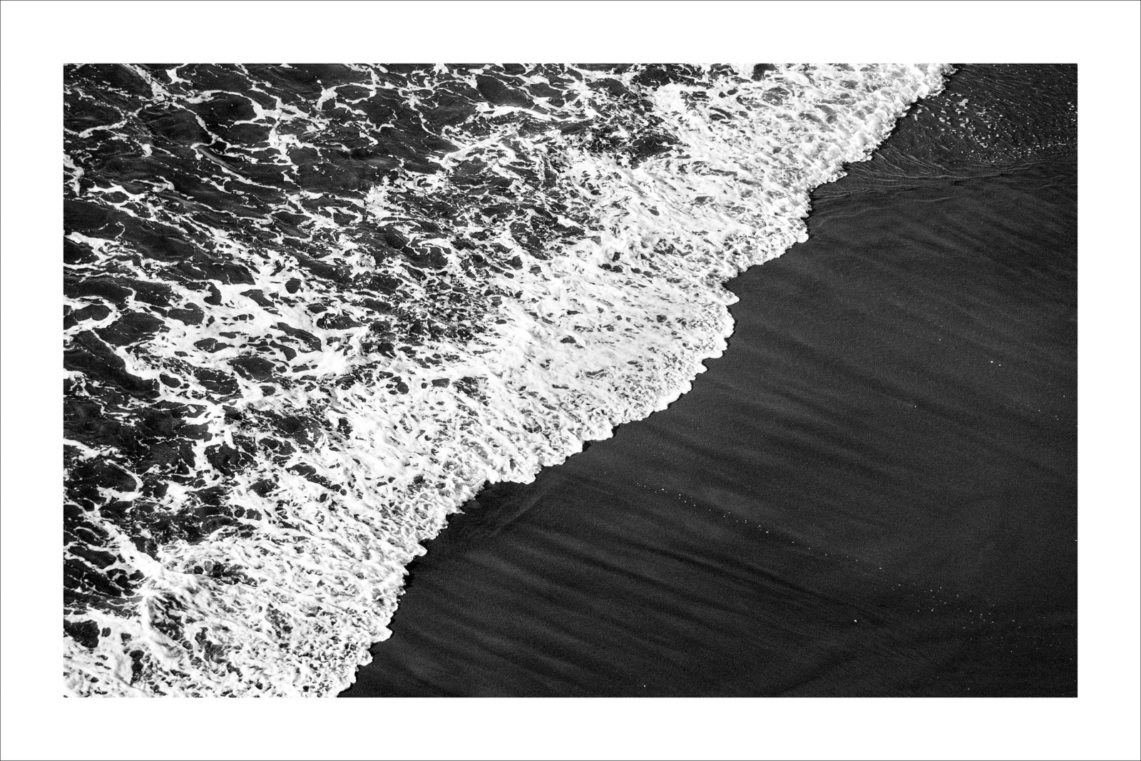 2021 "Deep Black Sandy Shore" Contemporary Black and White Seascape Giclee Print - 9