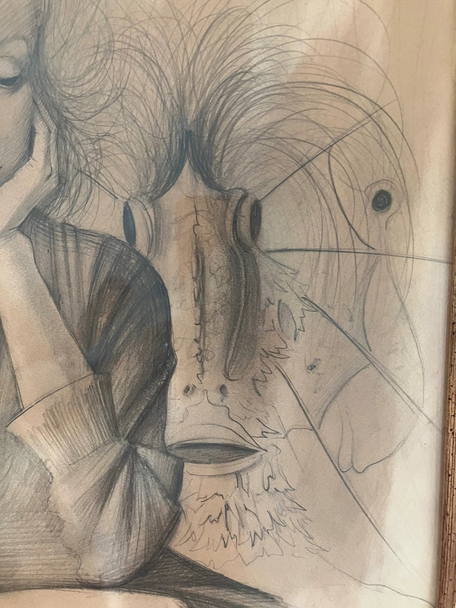 1970s Jean-Pierre Alaux Mythical Painting Young Lady and Surrealist Man - 7