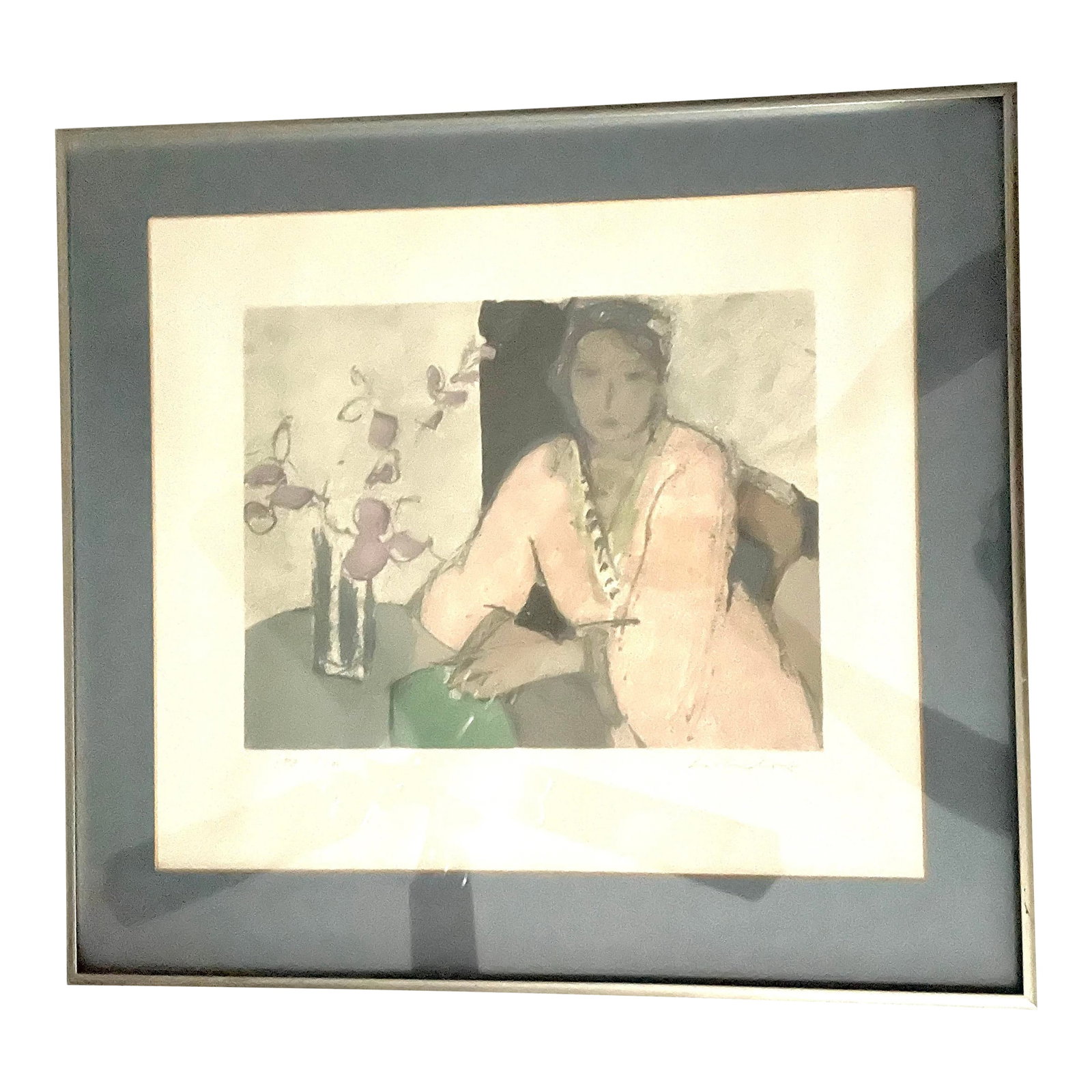 1950s Aldo Salvadori Lithograph, Framed: Original Aldo Salvadori Lithograph Limited Ed. 188/200 "Woman With A Rose" Excellent condition Framed 19" x 21" Art 14.5" x 17" Condition: Alterations: Original Condition Unaltered Imperfections: Some