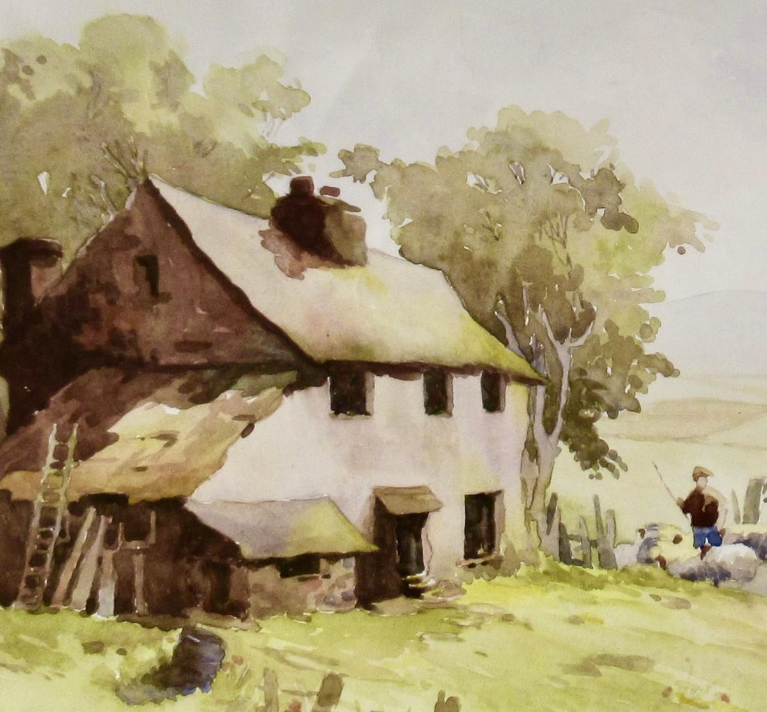 Ken Cherrington Tayside Sheep Farm, Scotland C. 1930 Painting - 3