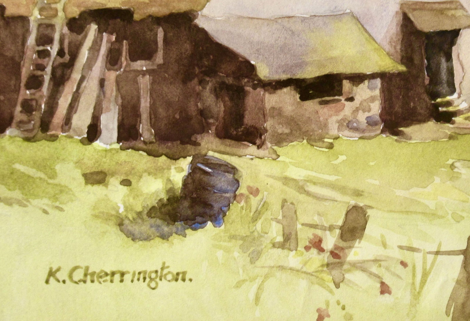 Ken Cherrington Tayside Sheep Farm, Scotland C. 1930 Painting - 6