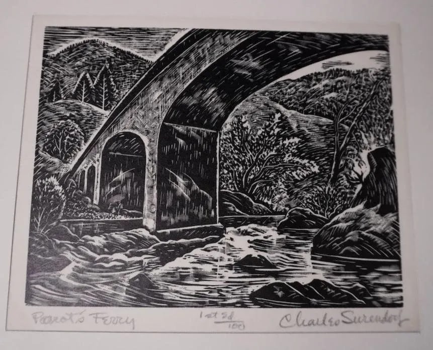 Charles Surendorf (1906-1979) - Parrott's Ferry - Linocut - 3