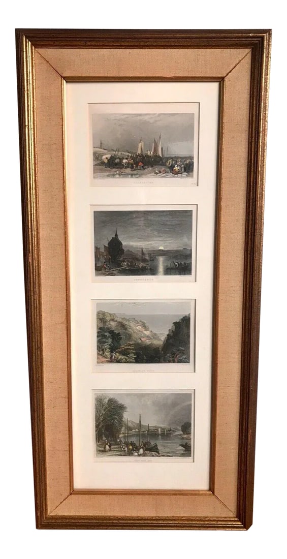 Early 19th Century "Scheveling, Constance, Shanklin Chine, View Near Huy" Engravings, Framed (1 of 13)