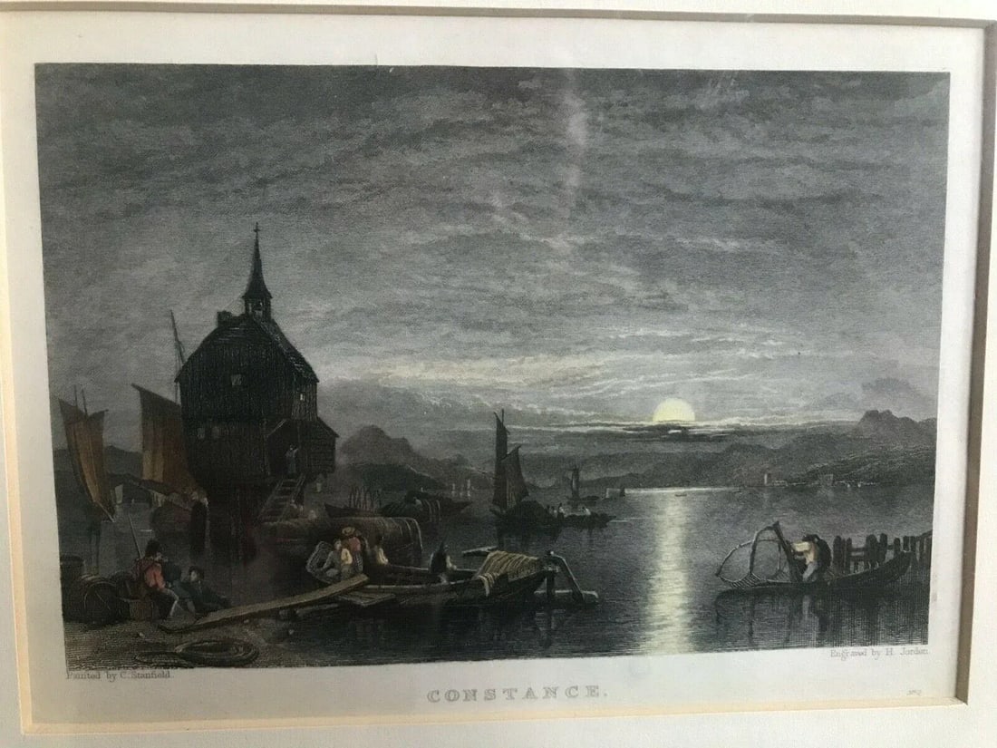 Early 19th Century "Scheveling, Constance, Shanklin Chine, View Near Huy" Engravings, Framed - 3