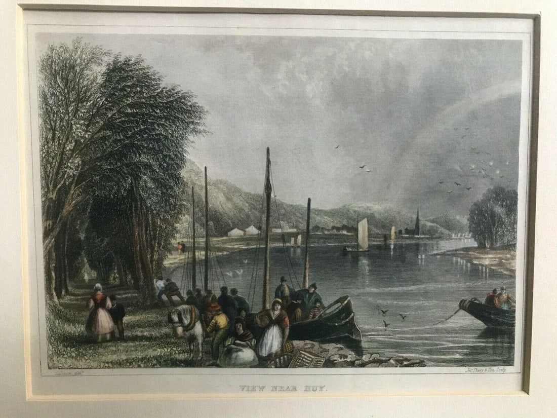 Early 19th Century "Scheveling, Constance, Shanklin Chine, View Near Huy" Engravings, Framed - 5