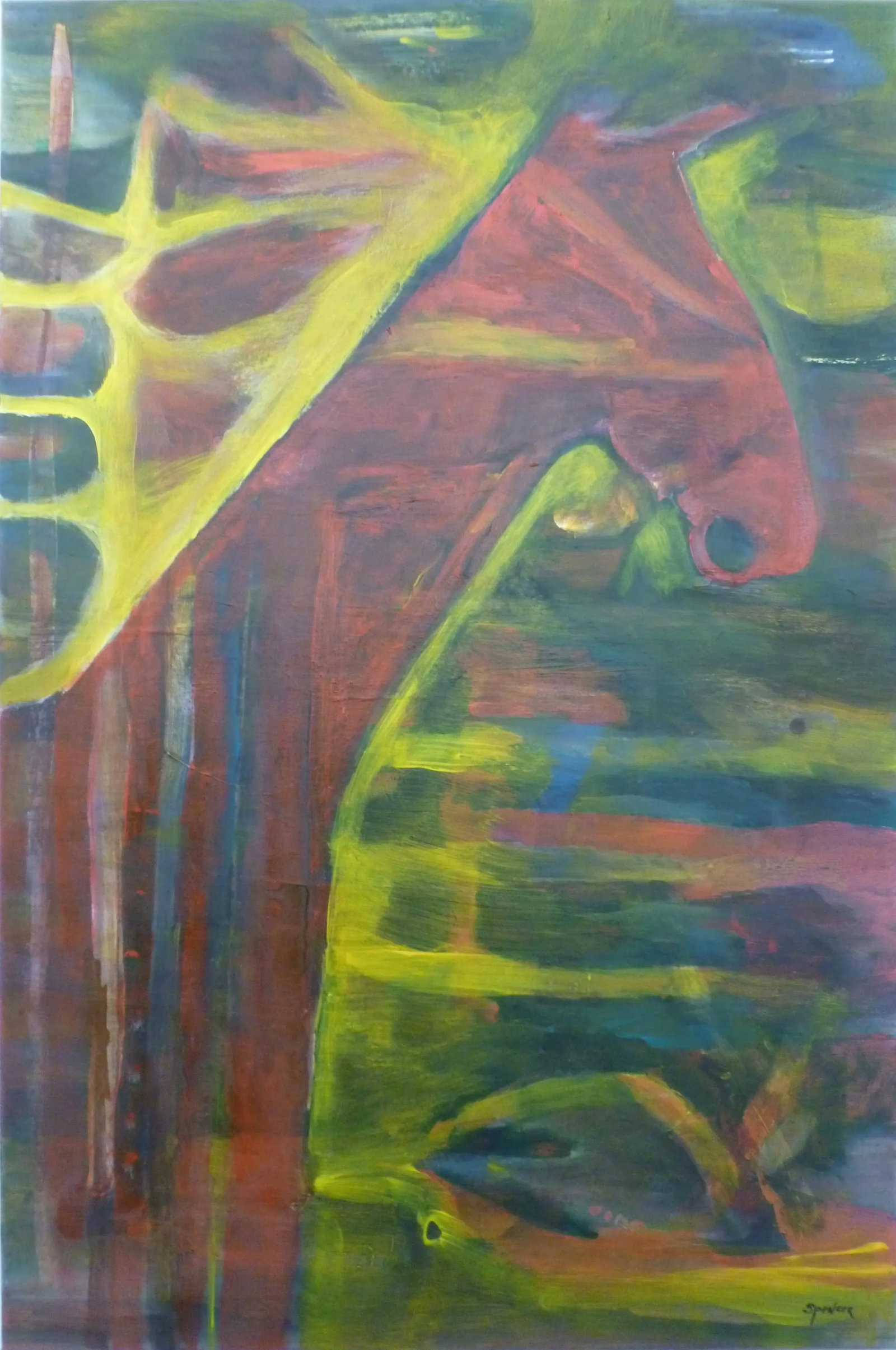 "Pegasus" Abstract Oil and Acrylic Horse Painting by Scott Spencer (1 of 5)