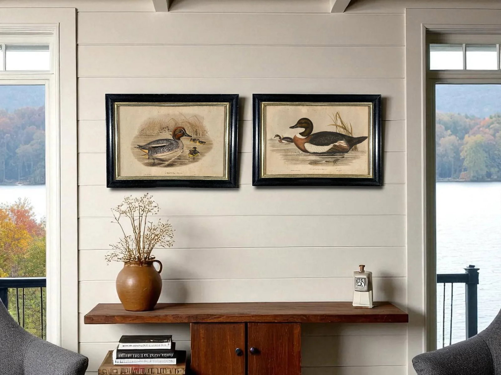 After John Gould (1804-1881), Pair of Framed Antique Lithographs, Borghese Gallery - 2
