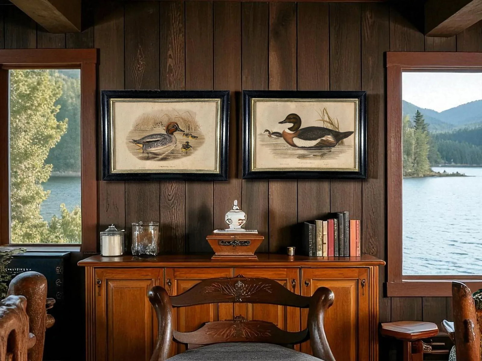 After John Gould (1804-1881), Pair of Framed Antique Lithographs, Borghese Gallery - 3