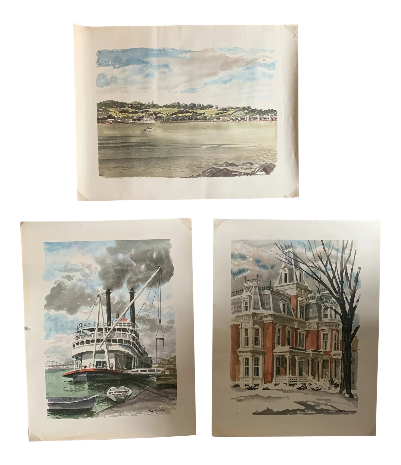 Mid 20th Century Architectural and Coastal Prints - Set of 3 (1 of 13)