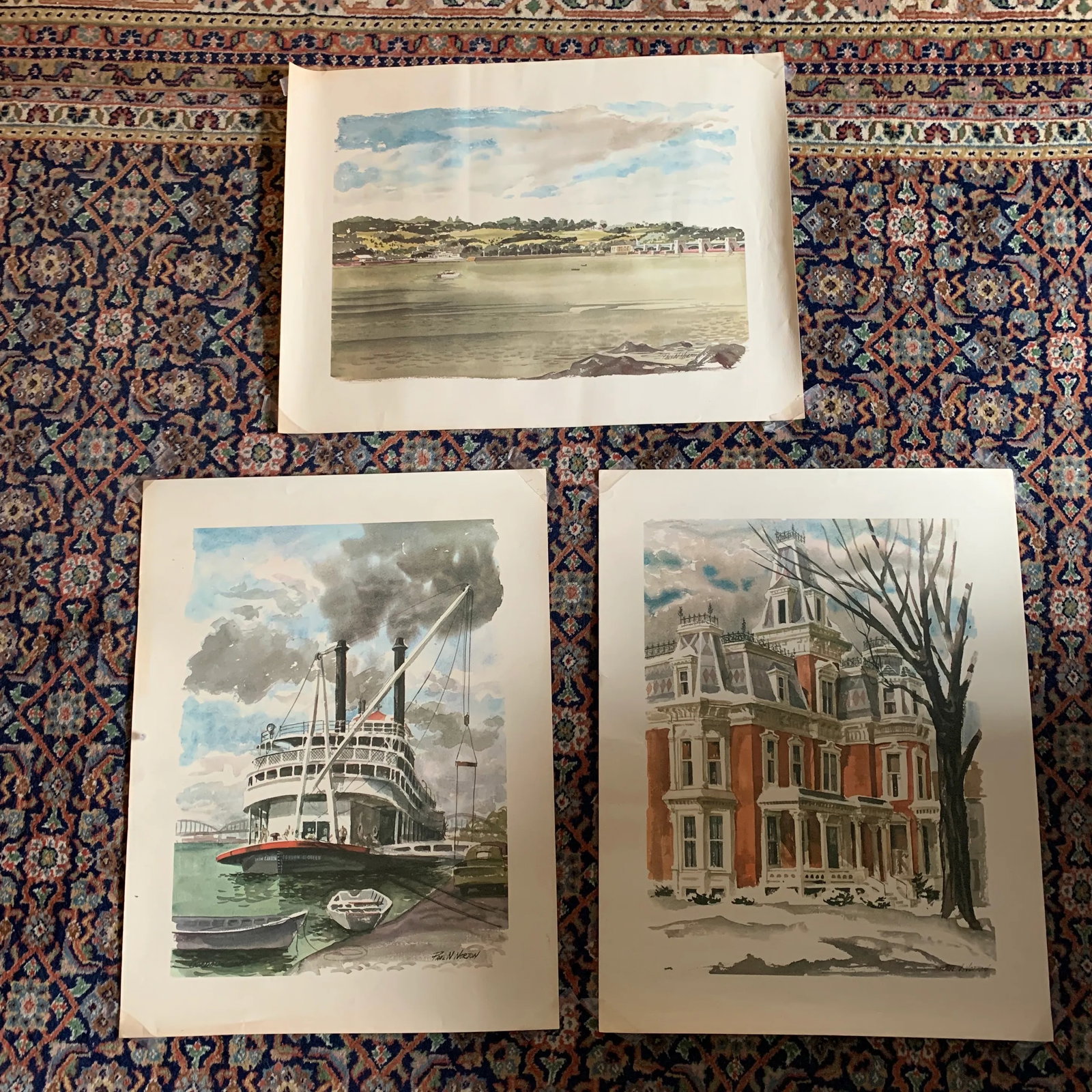 Mid 20th Century Architectural and Coastal Prints - Set of 3 - 2