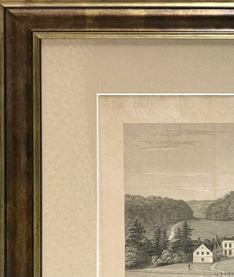 1818 Steel Engraved Illustration "Wotton in Surrey, the Seat of John Evelyn Esq." - 5