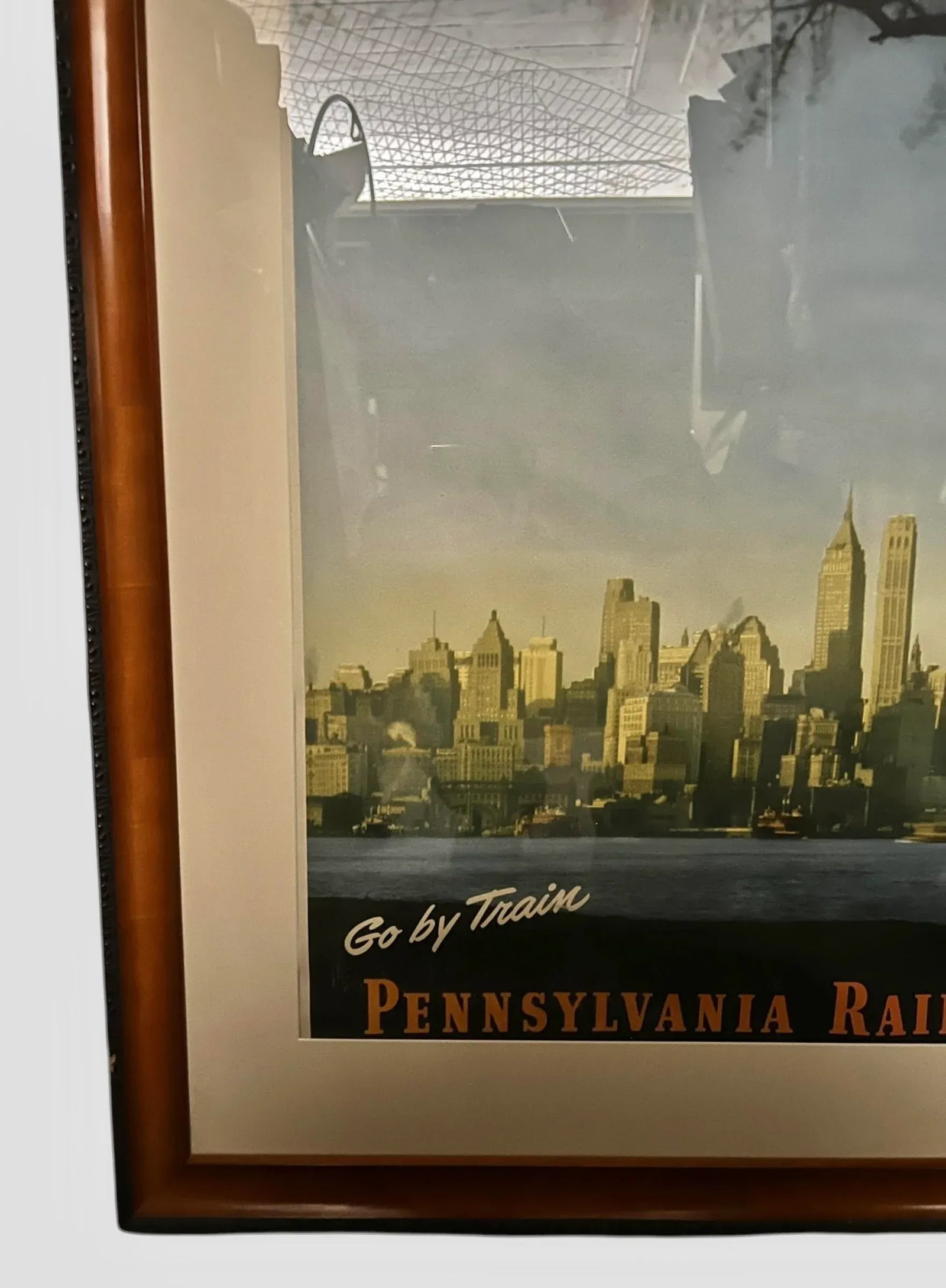 New York Go by Train Pennsylvania Railroad 1949 Large Framed Travel Poster - 5