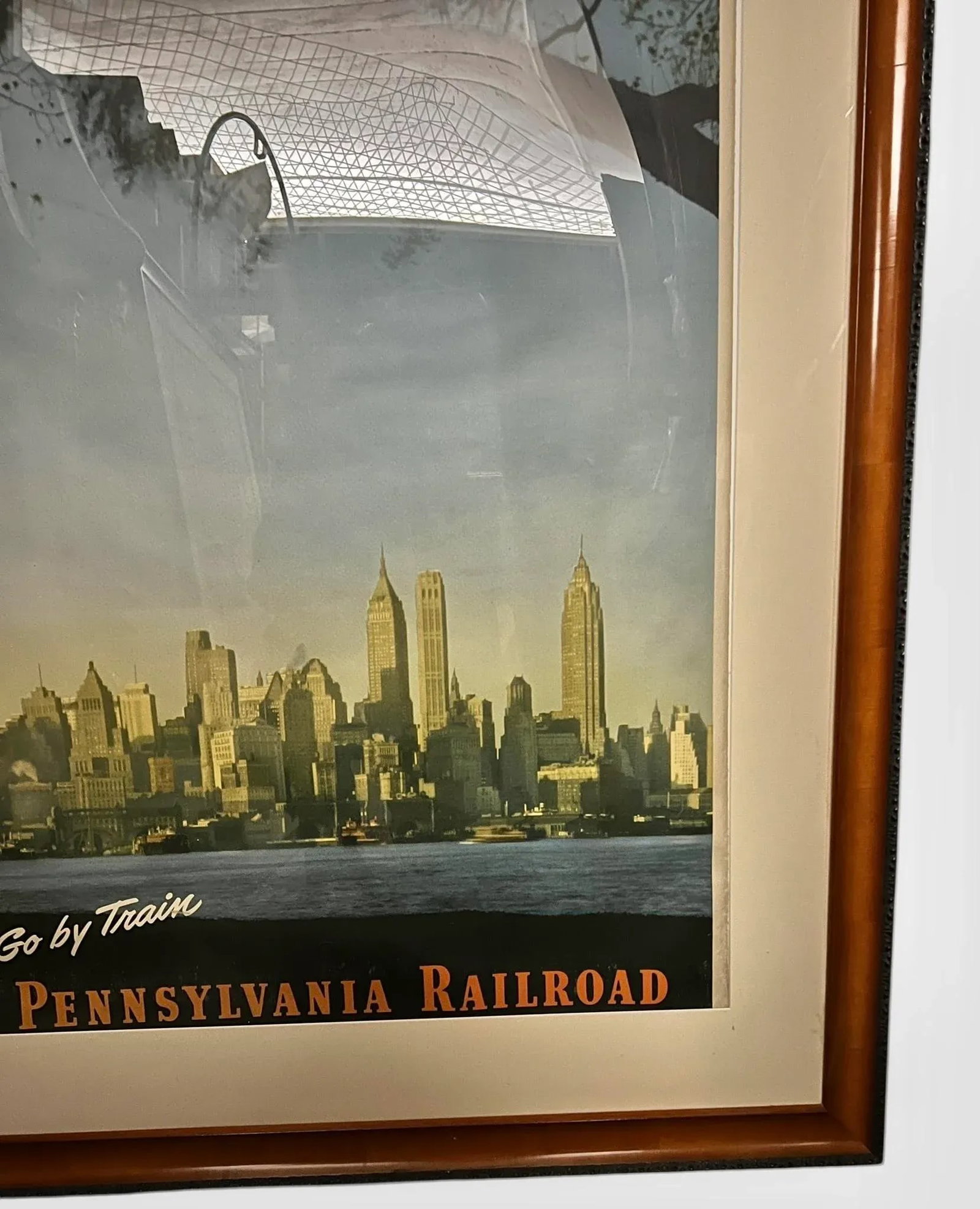 New York Go by Train Pennsylvania Railroad 1949 Large Framed Travel Poster - 6