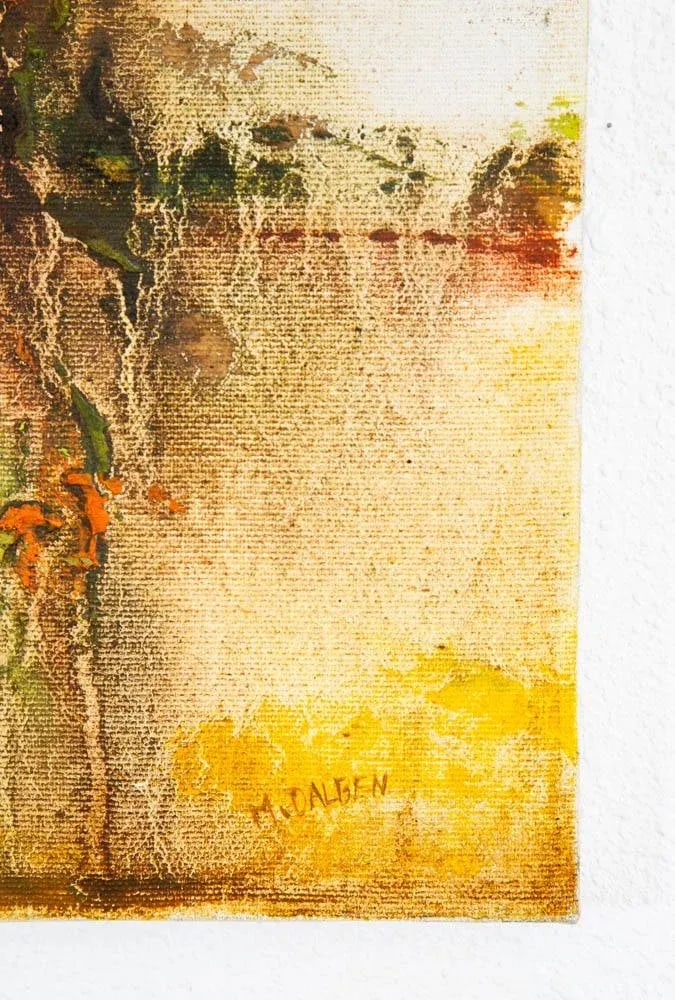 Mid Century Modern Oil Painting Original Art Abstract Landscape Signed M. Dalben - 4