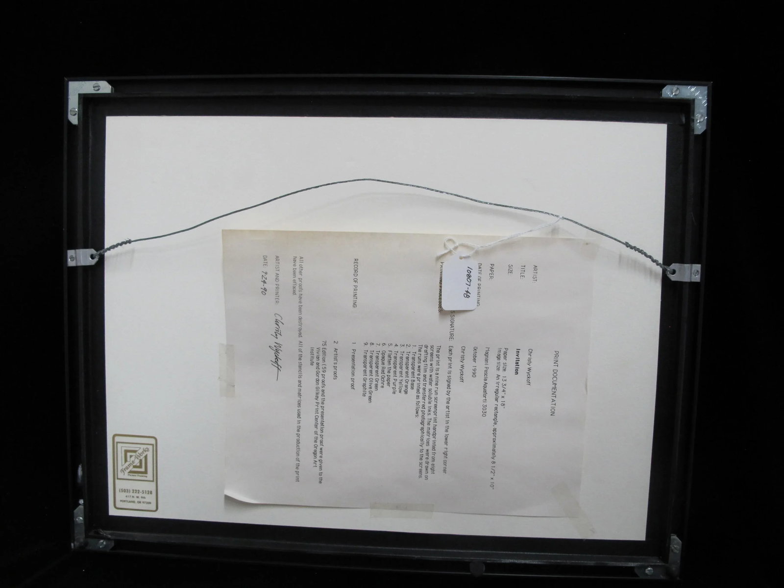 Christy Wyckoff Pacific Nw Signed Framed Limited Edition Screen Print Invitation - 5