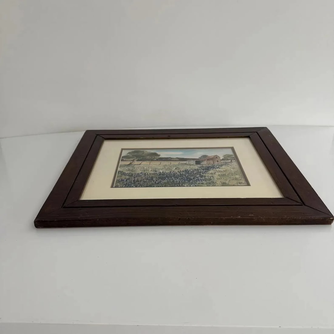 Vintage 1970's Texas Bluebonnet Watercolor - 3