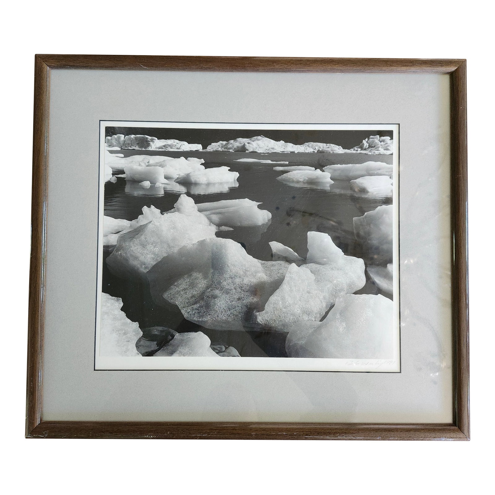 Vintage Robert (Bob) Werling Black and White Photograph Titled "Icebergs" Framed (1 of 3)