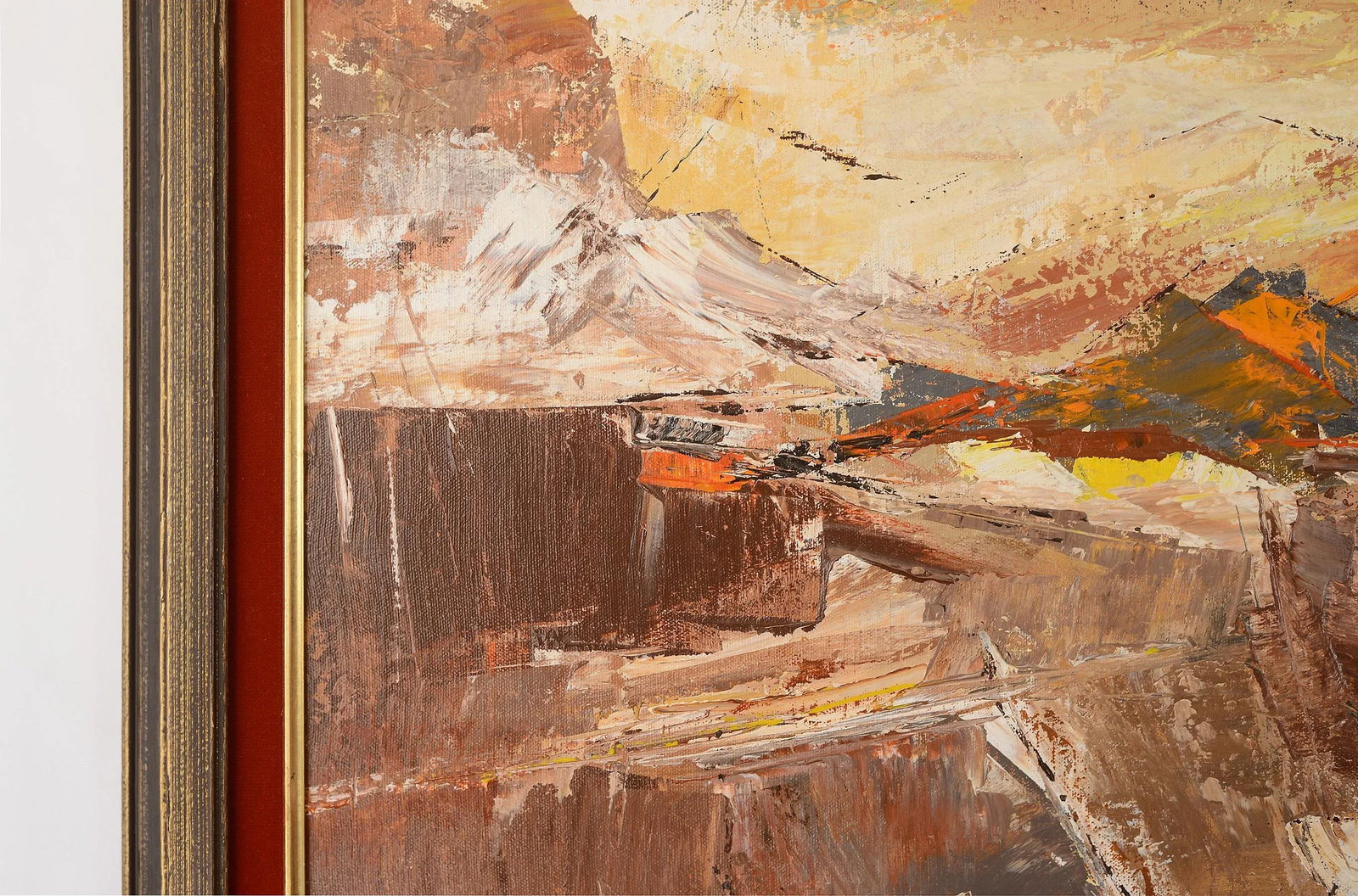 1960s "Cliffside" Modernist Abstract Landscape Oil Painting, Framed - 9