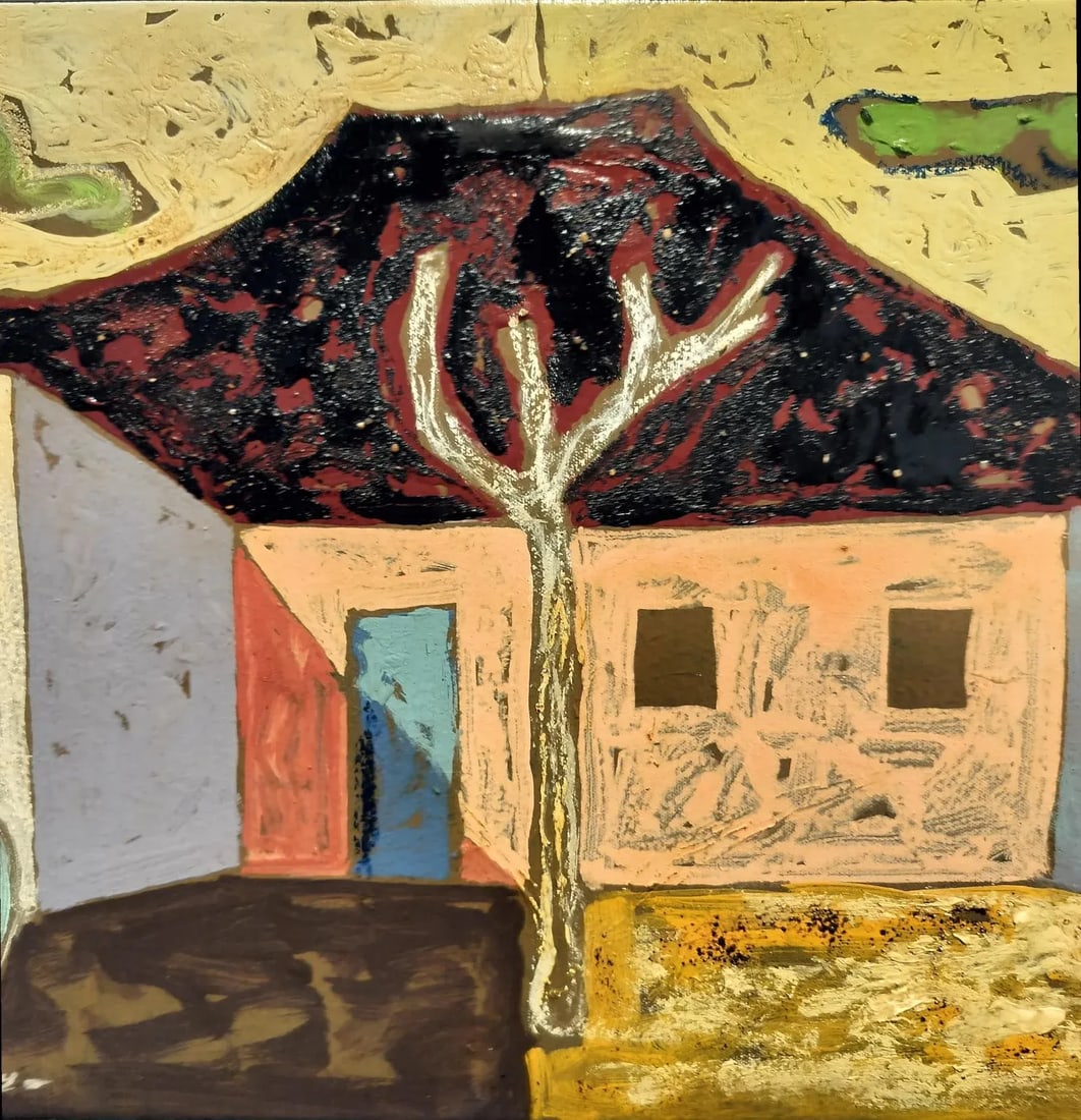 "Santa Fe" Painting of Adobe Homes by Jacques Lamy - 3