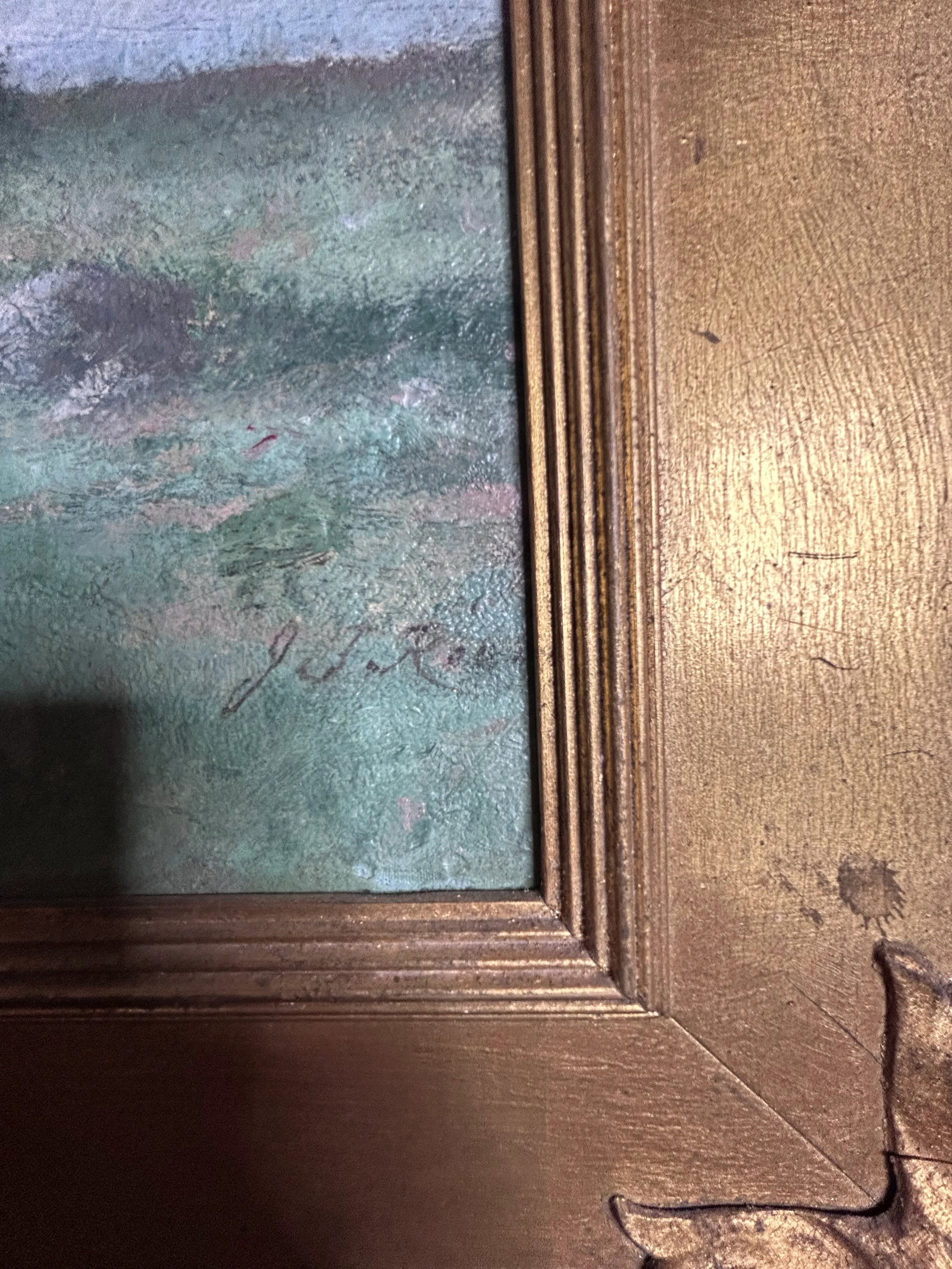Antique Oil Painting of Cows by J. F. Rock - 5