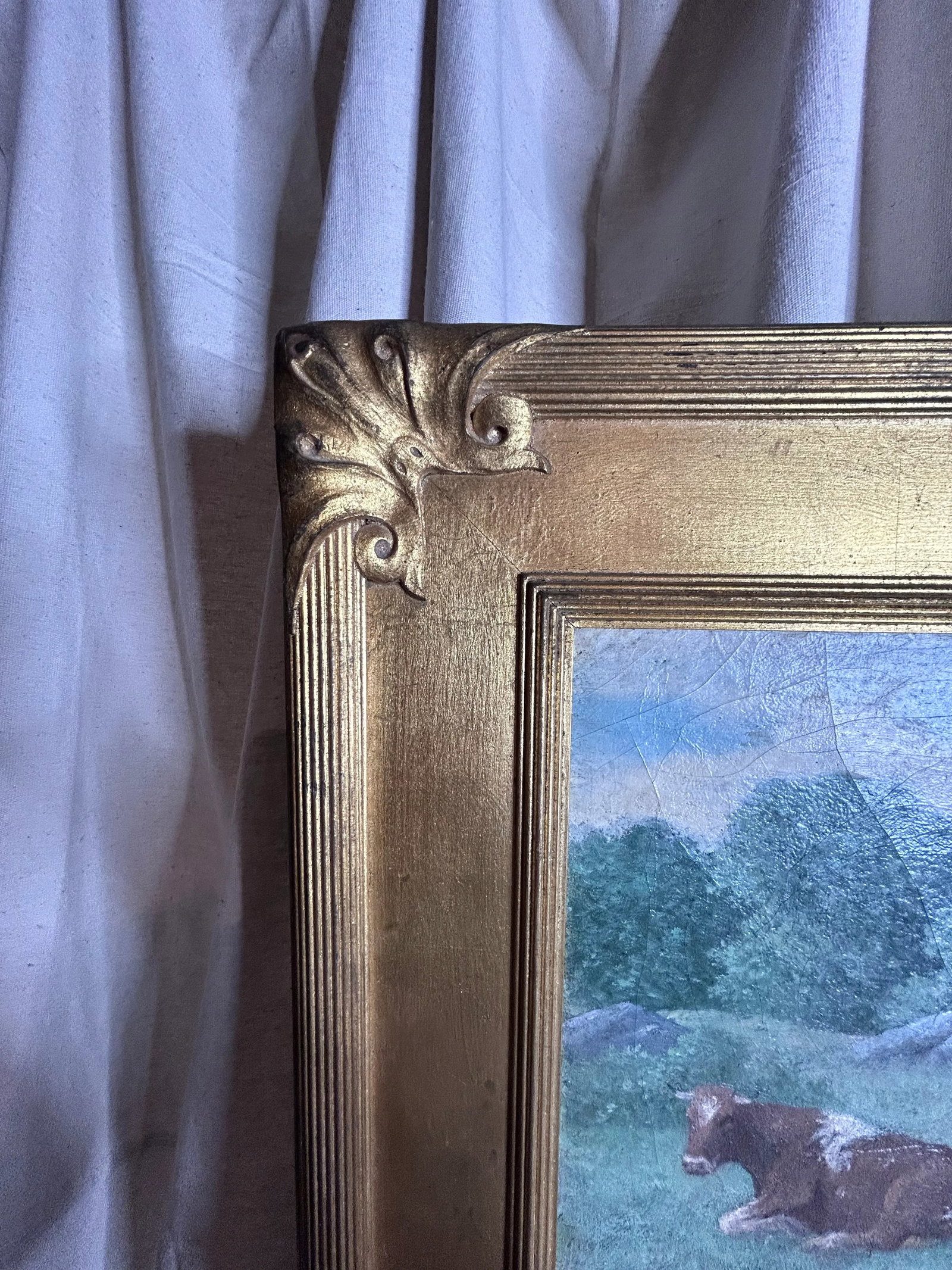 Antique Oil Painting of Cows by J. F. Rock - 9