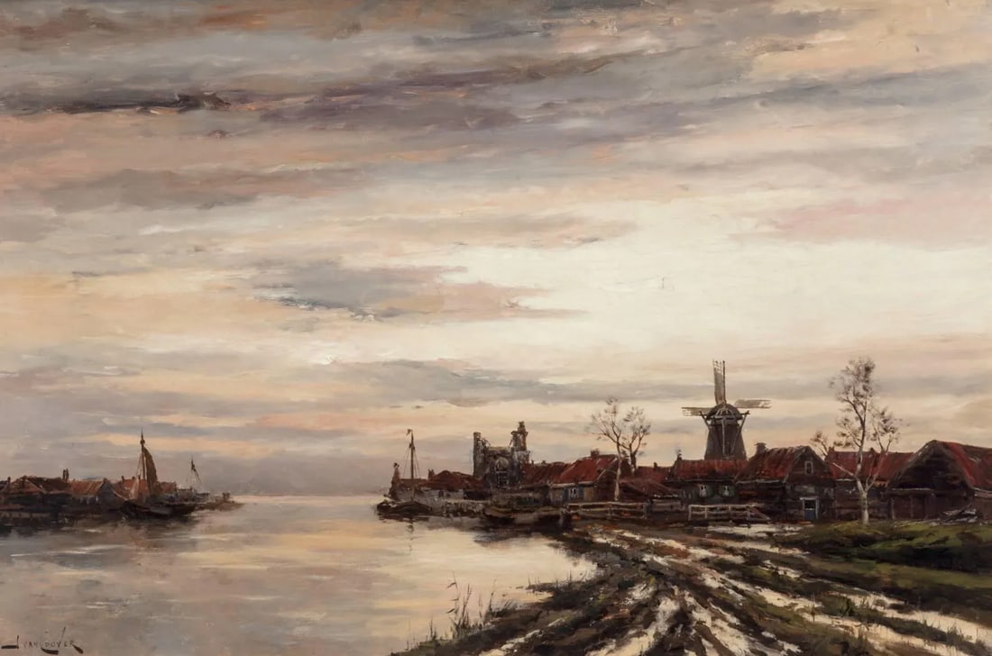 Hermanus Koekkoek Jr, View of Dutch Harbor In Winter - 2
