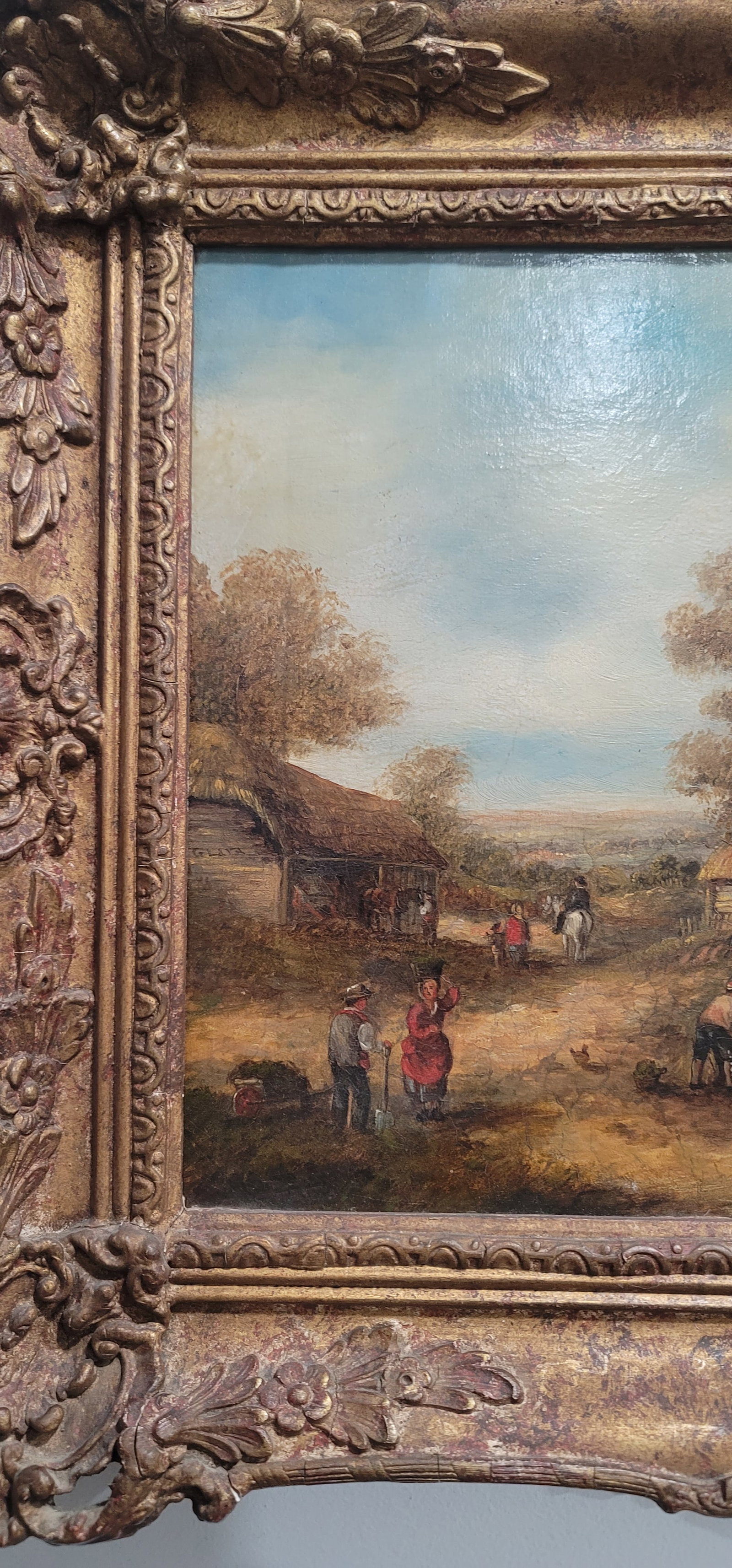 Antique English Original Landscape Oil Painting Georgina Lara 19th Century Gold Frame - 6