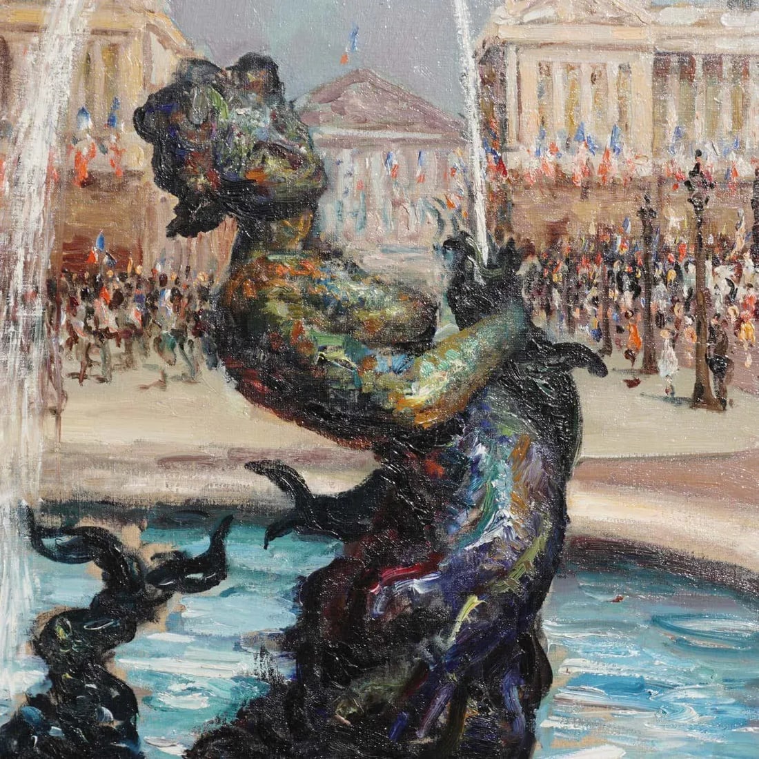 1948 "Place De la Concorde" Cityscape Oil Painting by Marcel Dyf, Framed - 4