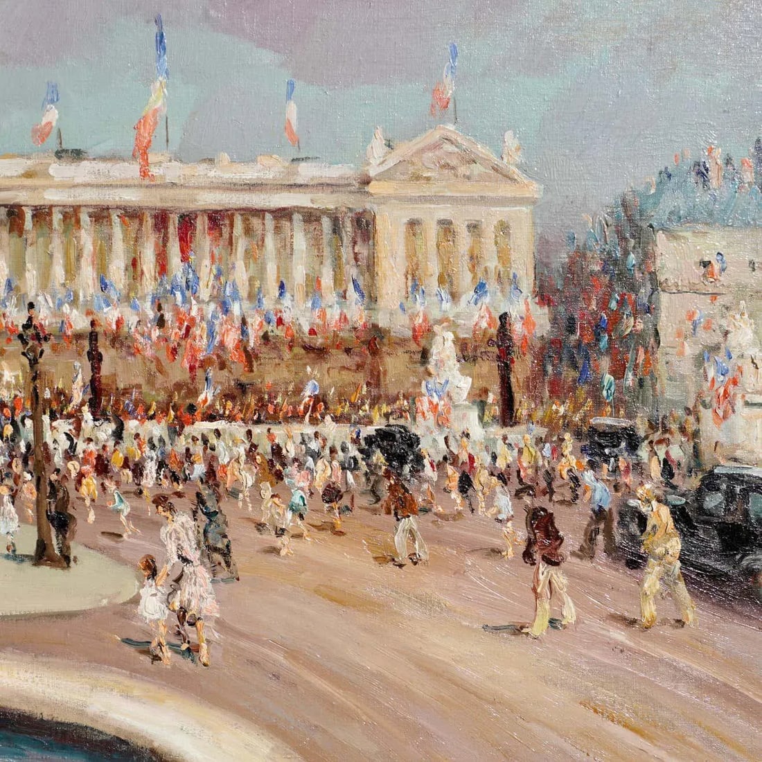 1948 "Place De la Concorde" Cityscape Oil Painting by Marcel Dyf, Framed - 5