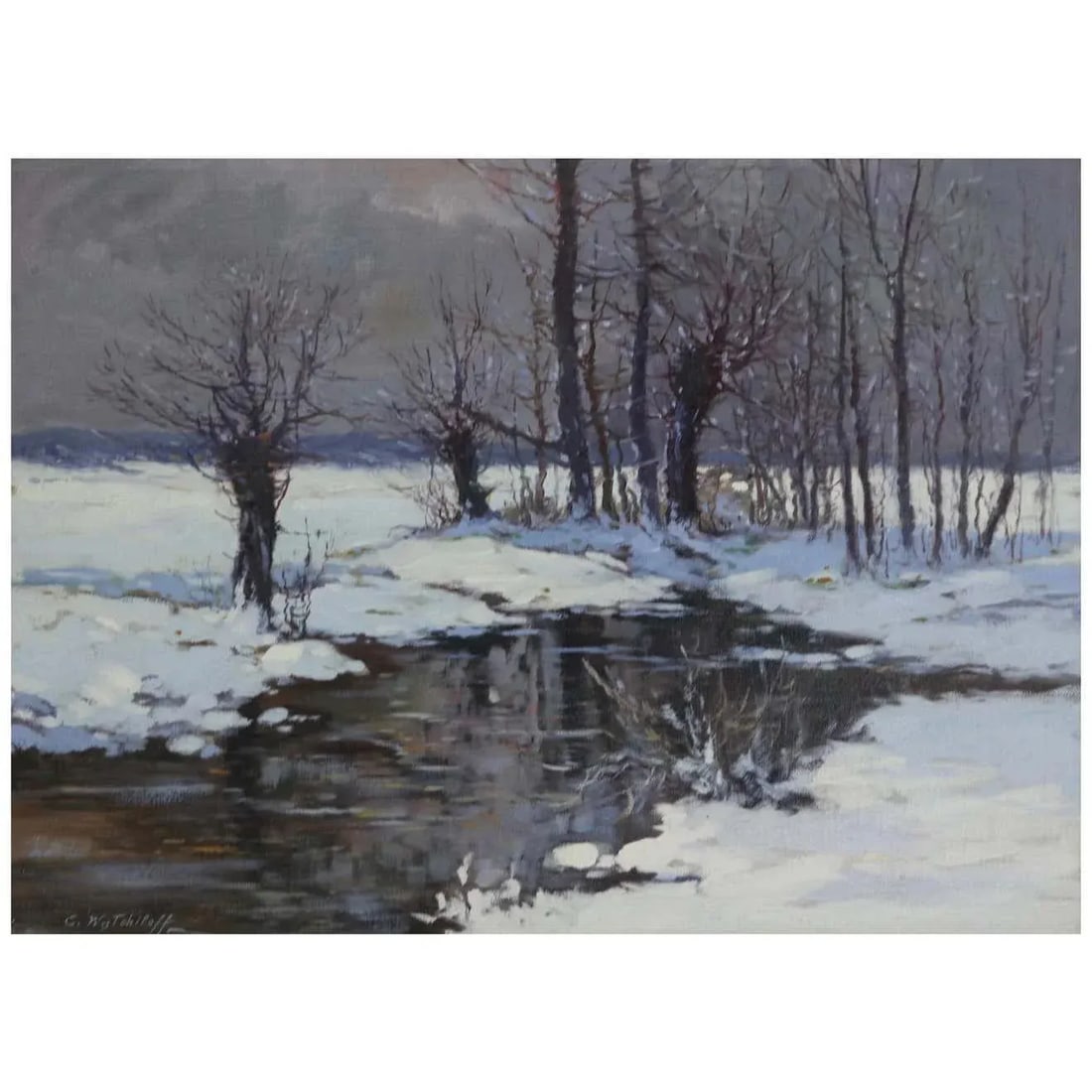 Constantin Alexandrovitch Westchiloff "Moonlit Meadows In The Snow" - 6