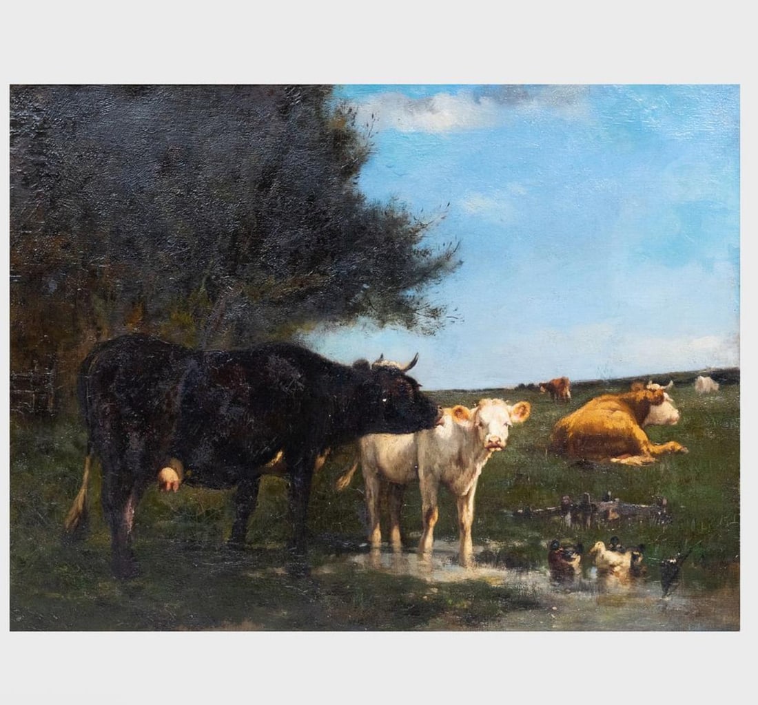 1940s Continental School: Landscape With Cows - 2