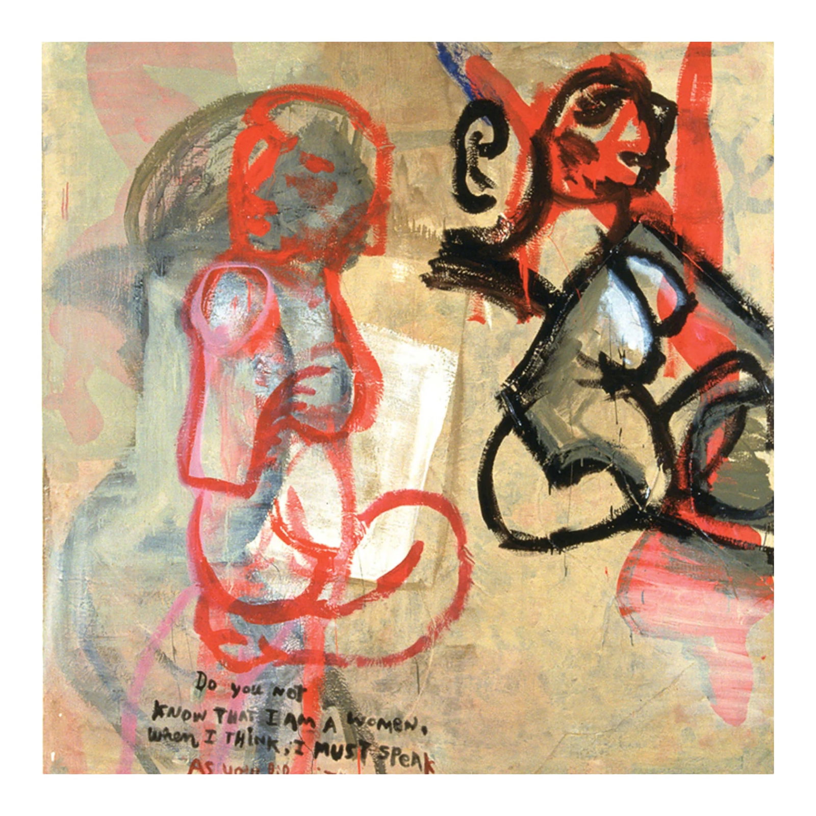 1990s Do You Not Know I Am Woman by Patricia Zinsmeister Parker Painting: Do you Not Know I am Woman by Patricia Zinsmeister Parker (1934 - 2024) Mixed Media on Canvas, 1999, 74" x 68" Patricia Zinsmeister Parker's artistic journey began at age 12 with a scholarship to the
