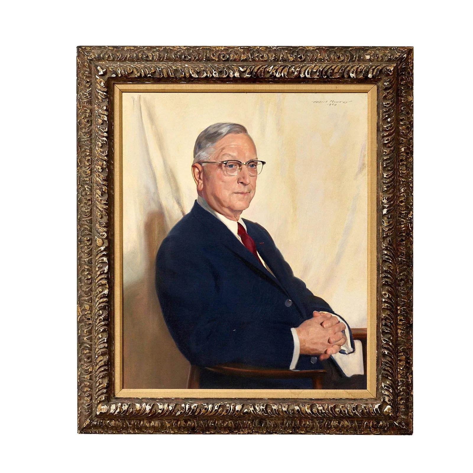 Oil on Canvas Portrait Painting of Clark Thomson Painted by Albert Murray - 5