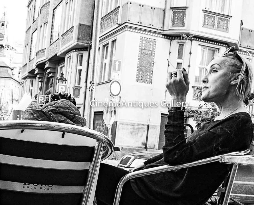 "Prague Cafe 2015" Contemporary Black and White Photograph by David Rubin, Framed - 2
