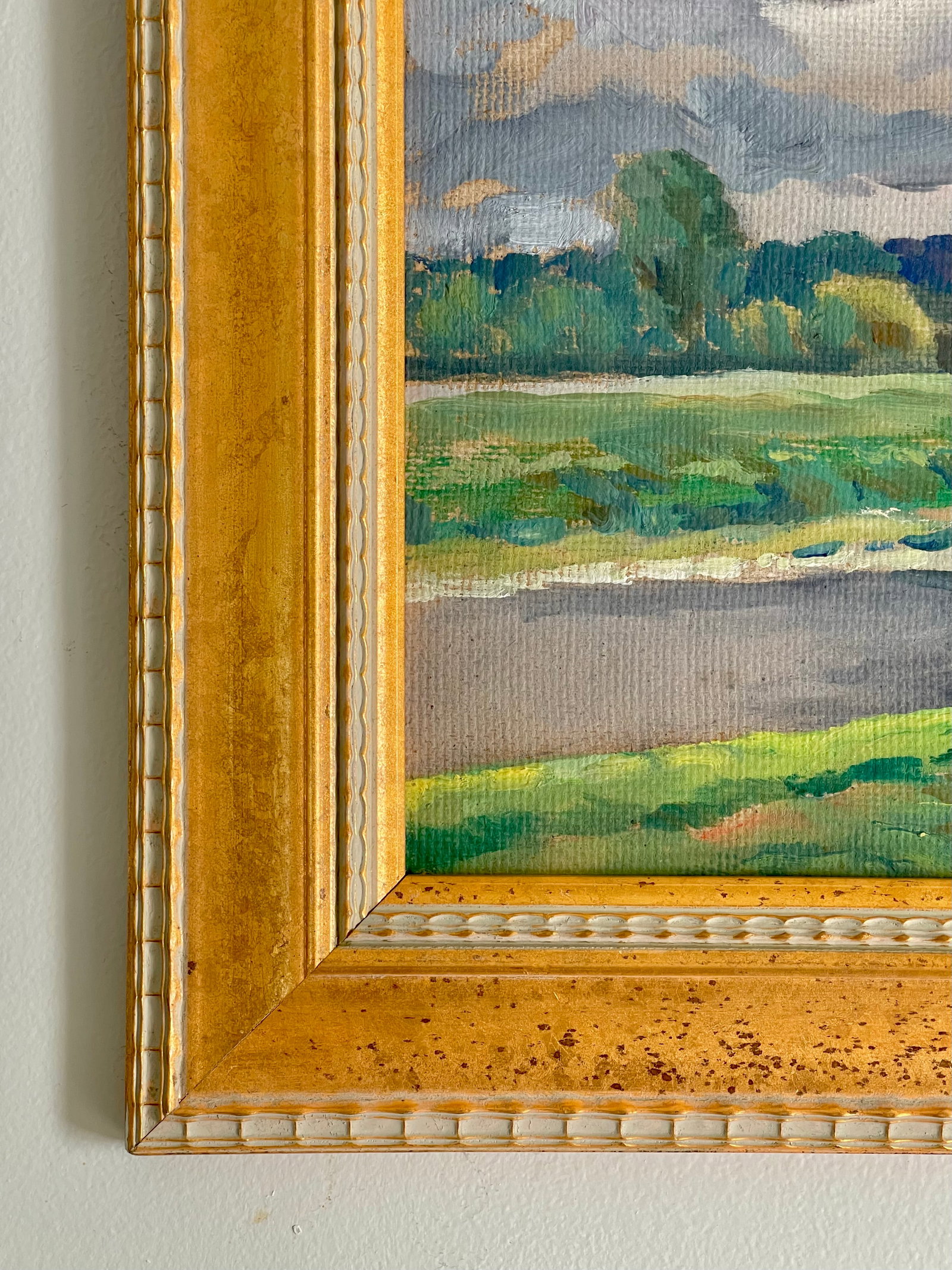 Vintage Original Oil Painting Landscape With Rolling Storm Clouds, 1997 - 6
