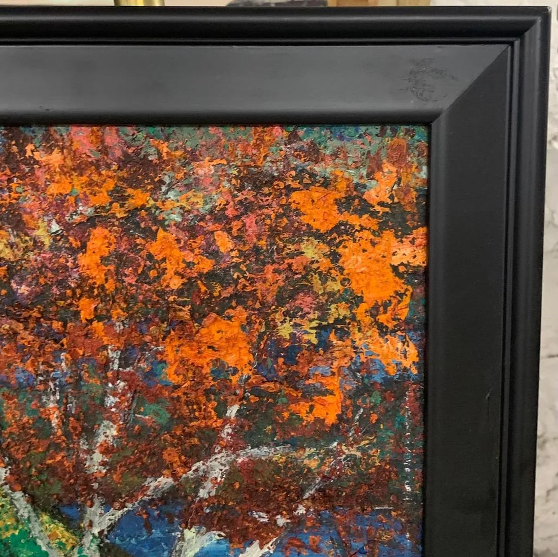 Mid 20th Century "Red Maple" Expressionist Folk Art Style Tree Landscape Oil Painting by Bea Haverbu - 7