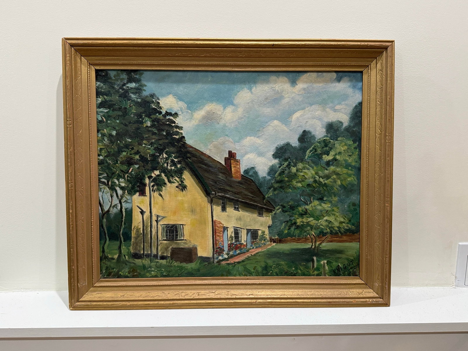 Ruby Knight-Herndon 1959 Suffolk England House Oil Painting - 6