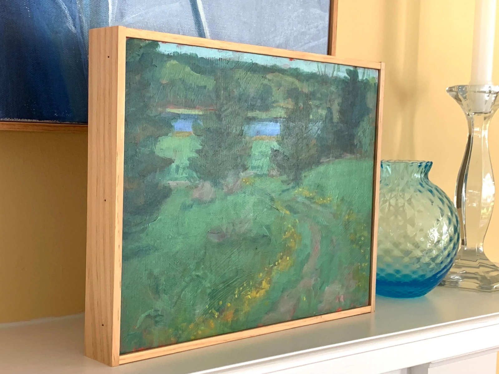 "Buttercup Lined Path" Contemporary Plein Air Acrylic Painting by Stephen Remick - 5