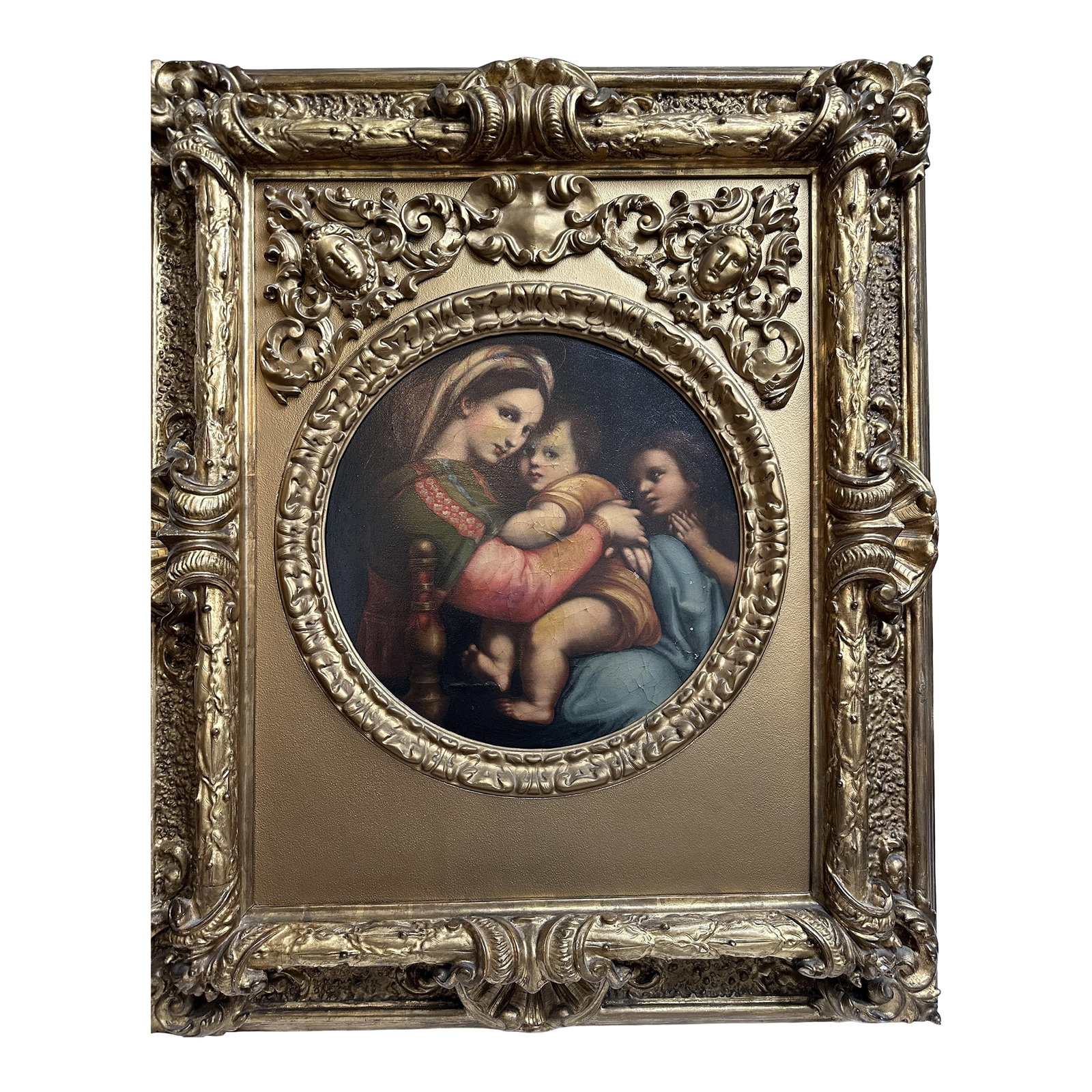 Italian 19th Century Oil Painting on Canvas. "La Madonna Della Seggiola (1 of 6)