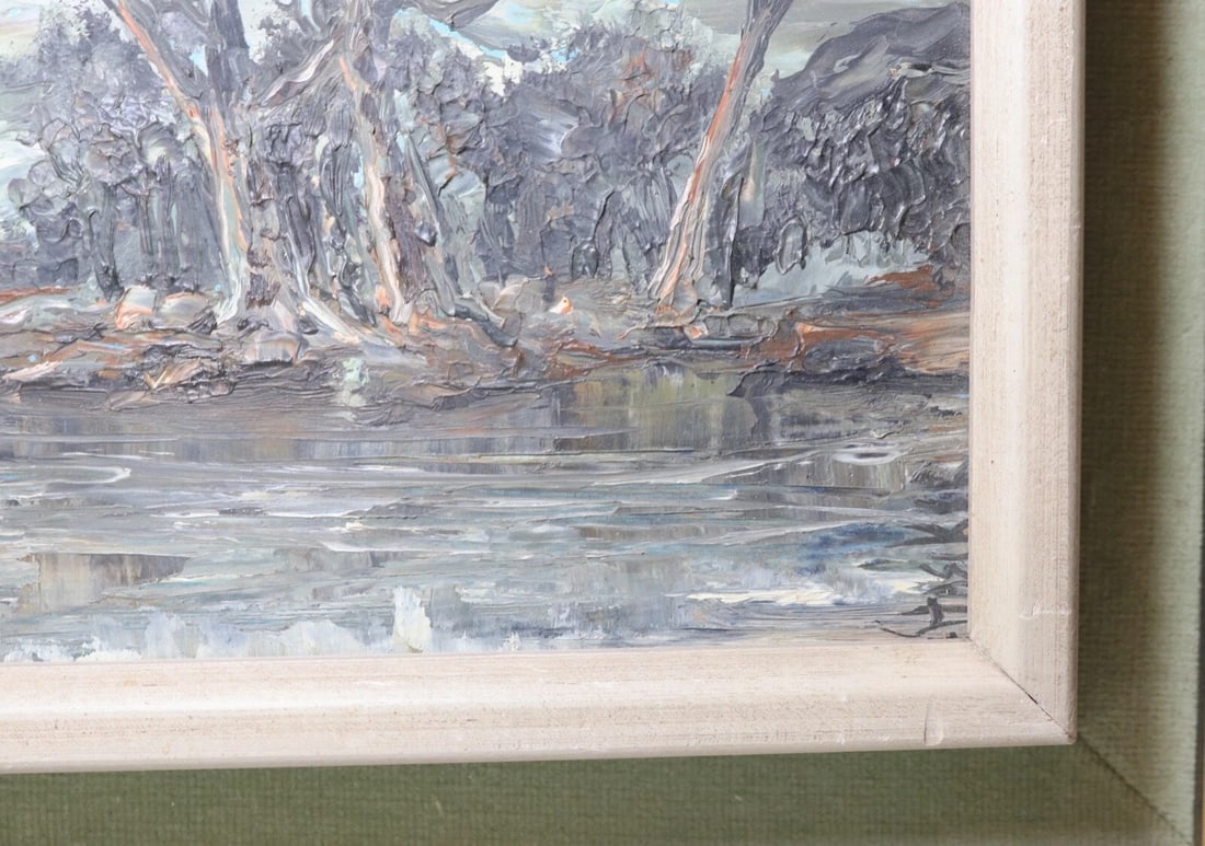 Vintage Heinz Stoecker Storm Landscape Abstract Expressionism Oil Painting Board - 6
