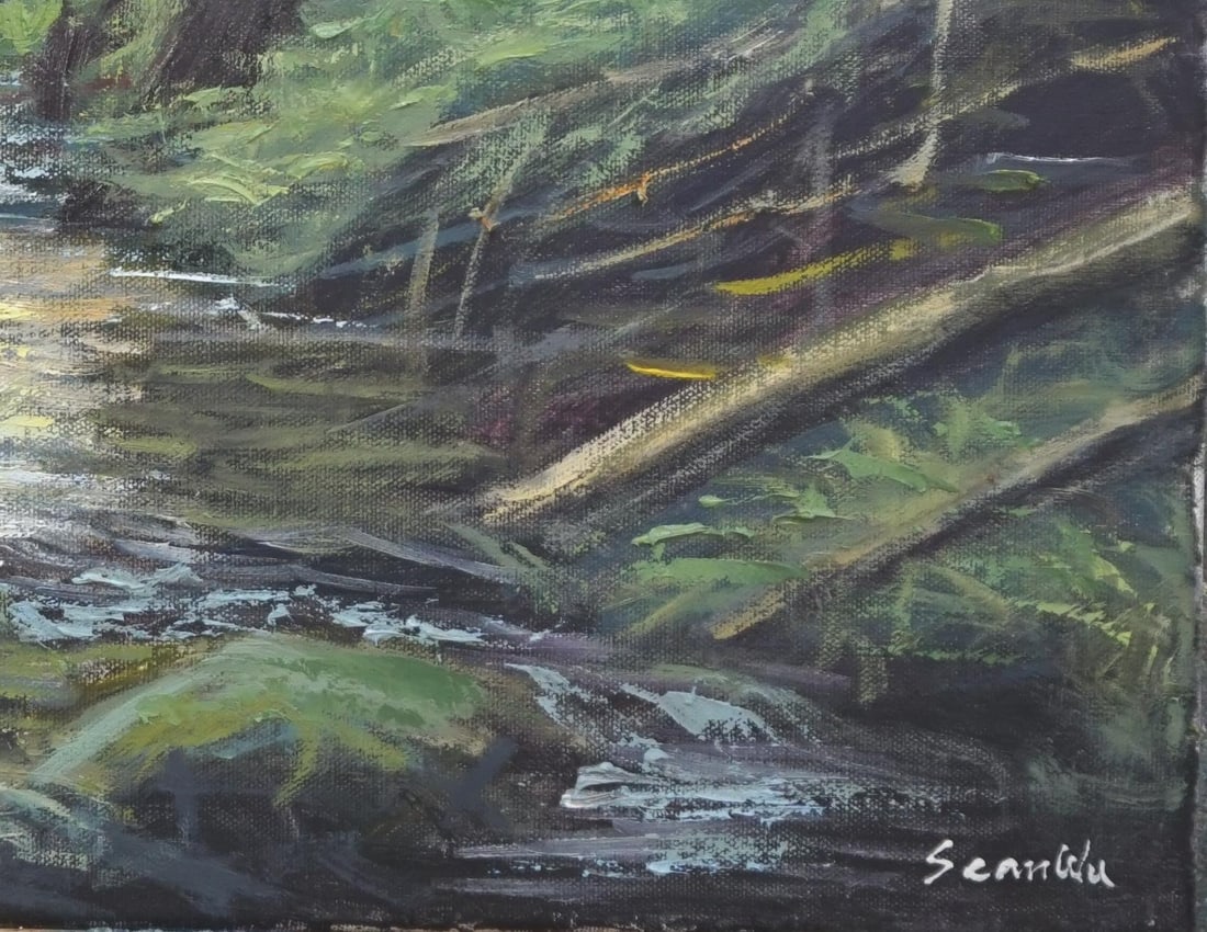 Original Oil Painting on Canvas, Bear Family by Sean Wu - 4