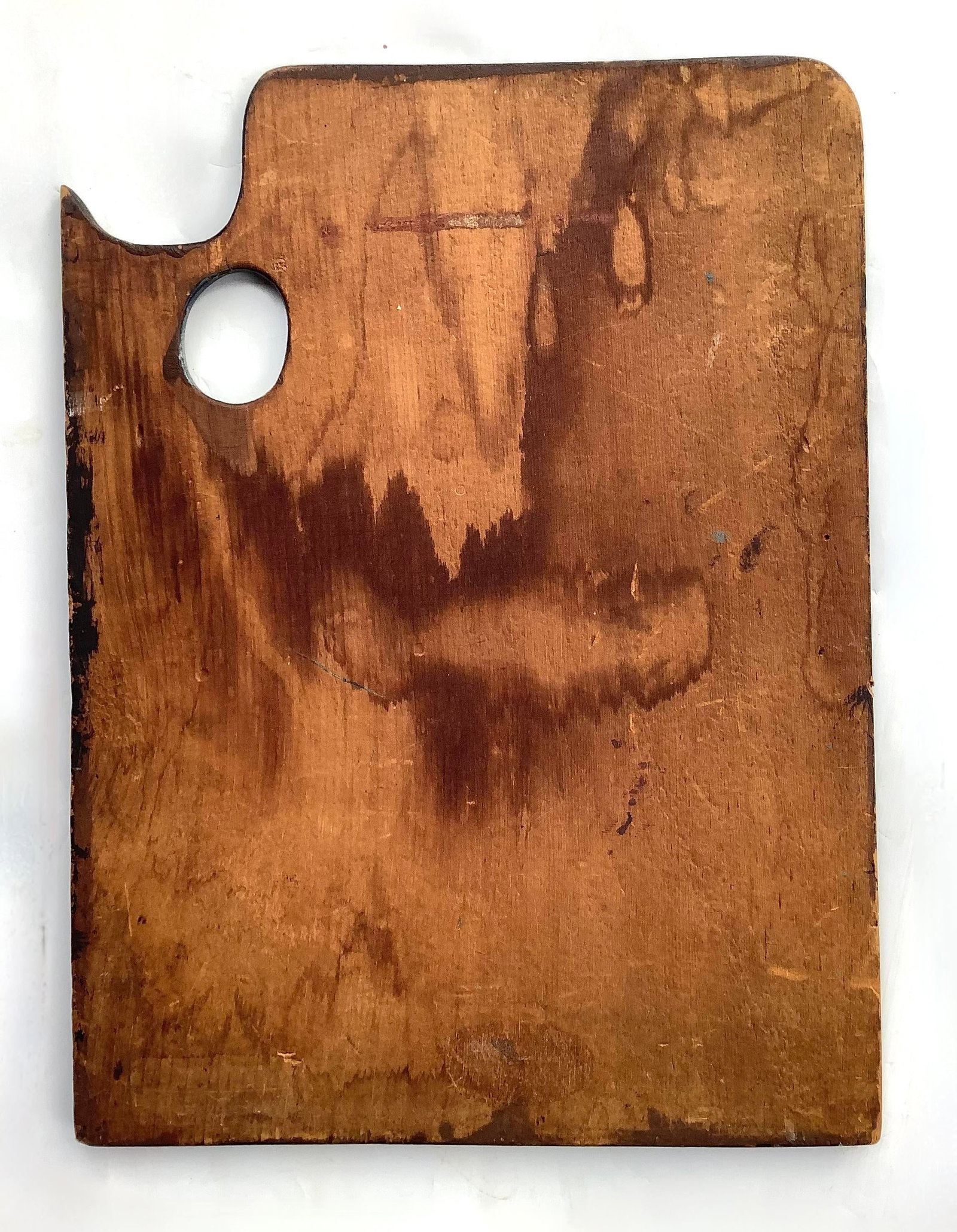 Antique Painted Palette With House in the Snow - 6