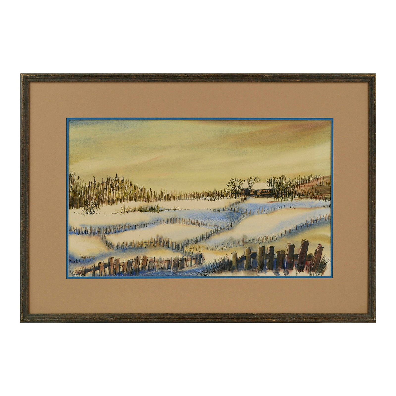 Mid Century Winter Farm Landscape by Ingeborg Christensen (1 of 7)