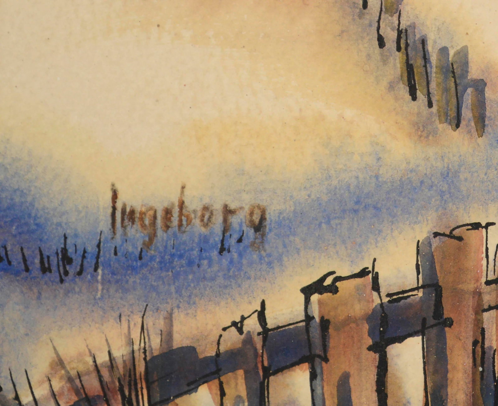 Mid Century Winter Farm Landscape by Ingeborg Christensen - 6