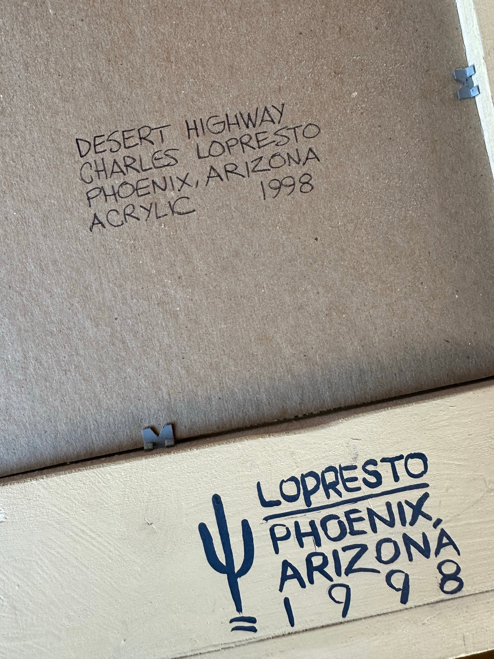 Charles Lopresto Desert Highway Acrylic Painting 1998 - 7