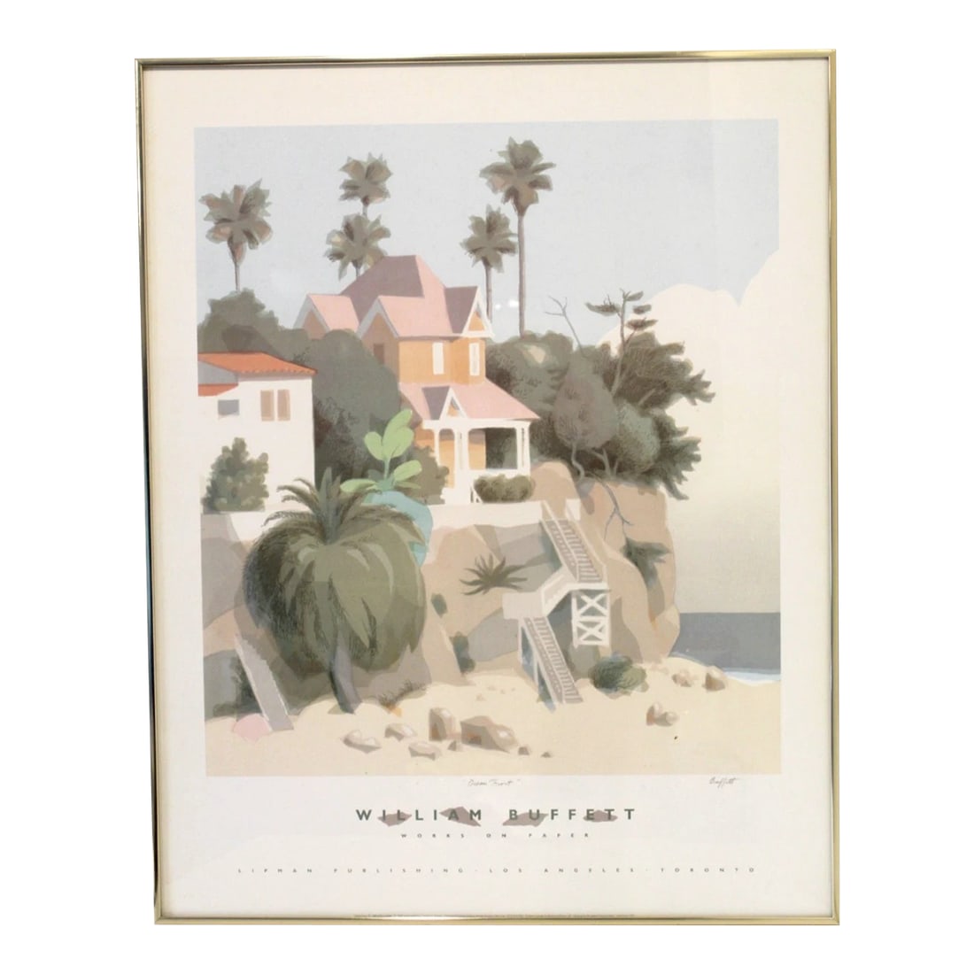 Late 20th Century "Ocean Front" by William Buffett Works on Paper Framed Poster: Up for sale is a "Ocean Front" By William Buffett Works on Paper Framed Poster. It measures 23" x 29" framed. t is a great piece in great condition. Condition: Alterations: Original Condition Unaltere