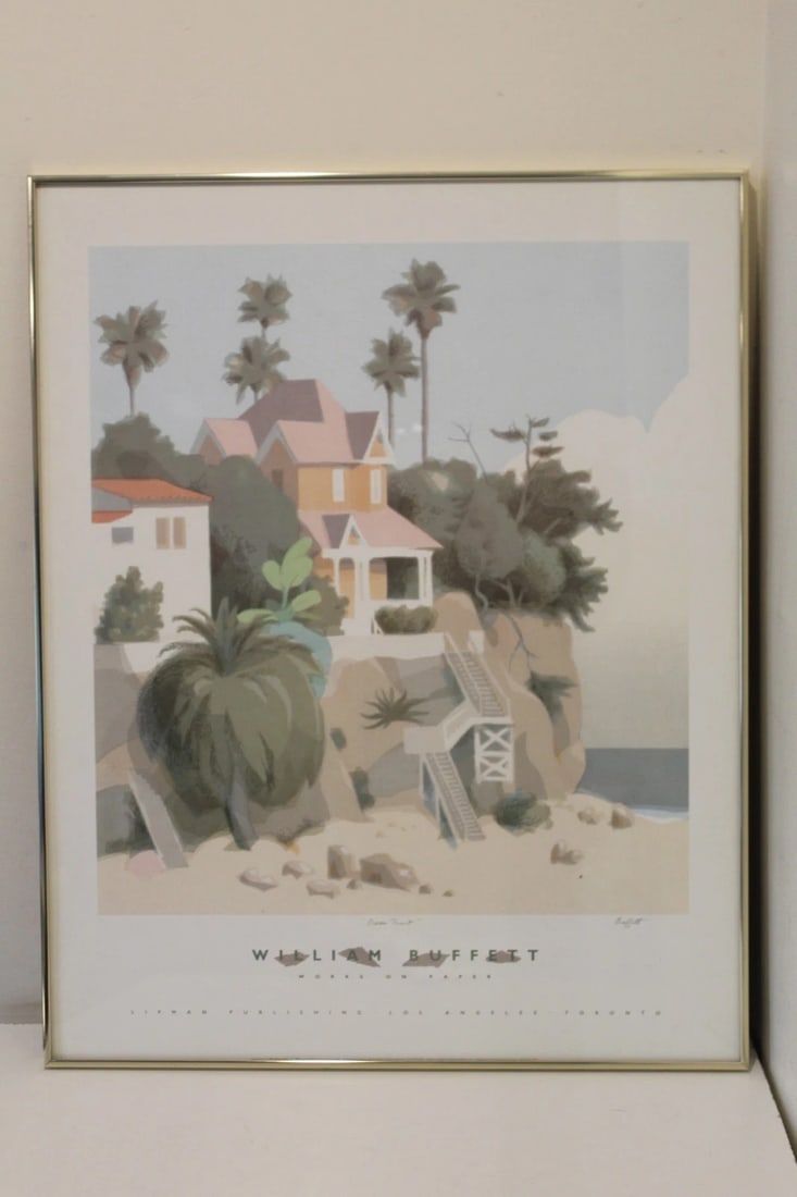 Late 20th Century "Ocean Front" by William Buffett Works on Paper Framed Poster - 2
