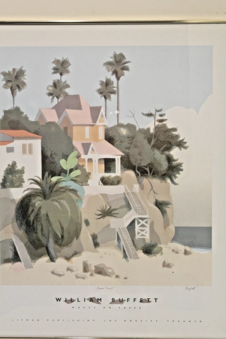 Late 20th Century "Ocean Front" by William Buffett Works on Paper Framed Poster - 3